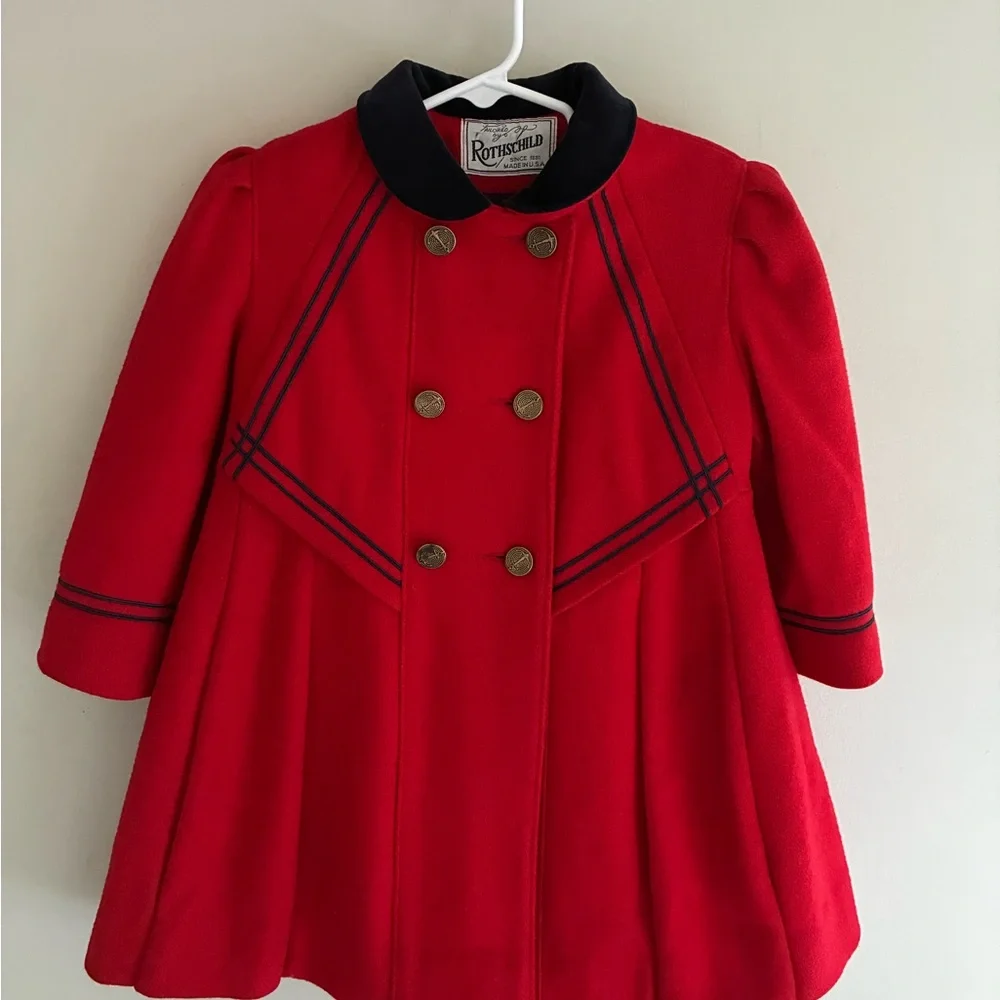 Vintage Rothschild Classic Red Wool Coat American Girl‎ Size 4